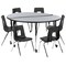 Flash Furniture Mobile 60" Circle Wave Grey Table Set-16" Chairs XU-GRP-16CH-A60-HCIRC-GY-T-A-CAS-GG - alternate 4